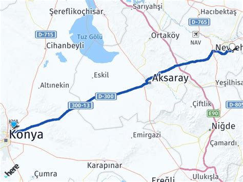 Konya ürgüp yol haritası